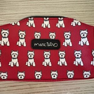 Marc Tetro Red Westie Print Make-Up Bag or Pouch